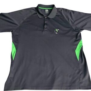 Champion Mickey Mouse Golf Polo Shirt Mens XL Gray Green Double Dry Disney Sport